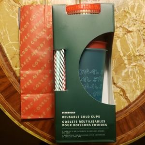 COPY - Starbucks Reusable Cold Cups, 5 cups/lids/…